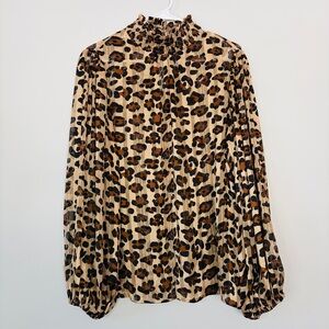 First Love Leopard Print Blouse - Tan and Black